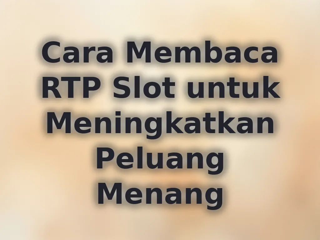 Cara Membaca RTP Slot untuk Meningkatkan Peluang Menang